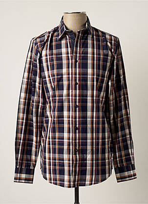 Chemise manches longues imprimé écossais bleu DAMART homme