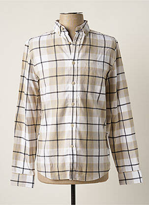 Chemise manches longues poches poitrine beige CELIO homme