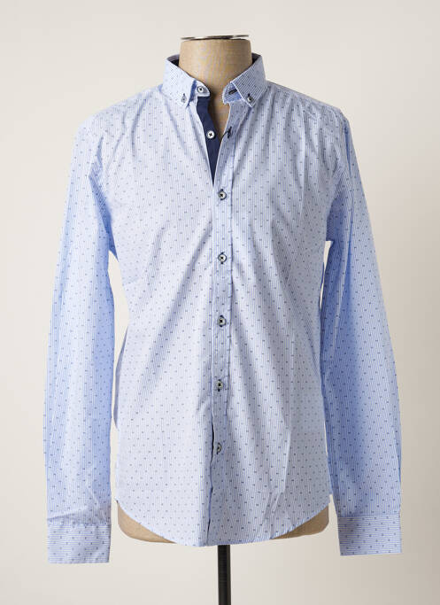 Chemise manches longues manches longues bleu YVES DORSEY homme