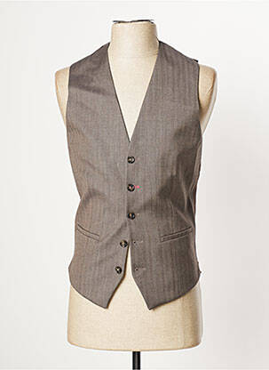 Gilet sans manche bi-matiére marron THE KOOPLES homme