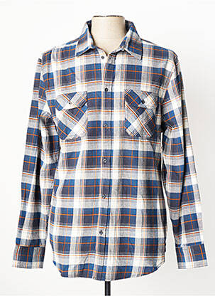 Chemise manches longues bleu HERO BY JOHN MEDOOX pour homme