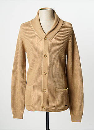 Gilet manches longues finition bords-côtes beige SORBINO homme
