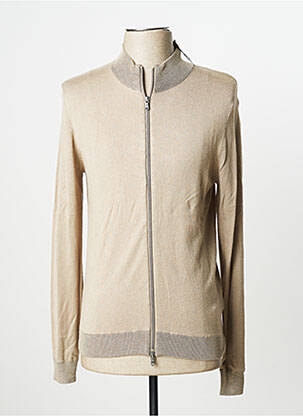 Gilet manches longues finition bords-côtes beige DEVRED homme