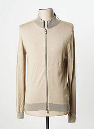 Gilet manches longues finition bords-côtes beige DEVRED homme