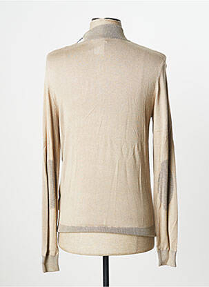 Gilet manches longues finition bords-côtes beige DEVRED homme