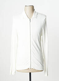 Gilet manches longues finition bords-côtes blanc DEVRED homme