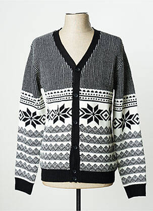 Gilet manches longues finition bords-côtes noir SORBINO homme