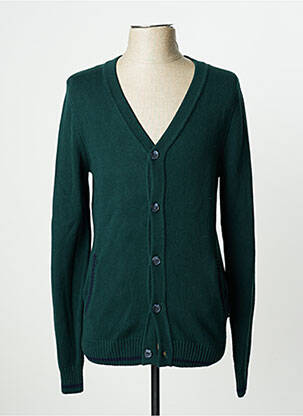 Gilet manches longues col v vert BONOBO homme
