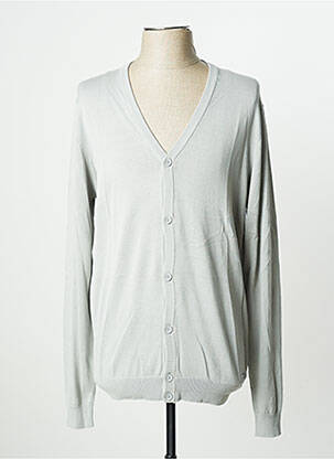 Gilet manches longues finition bords-côtes gris SORBINO homme