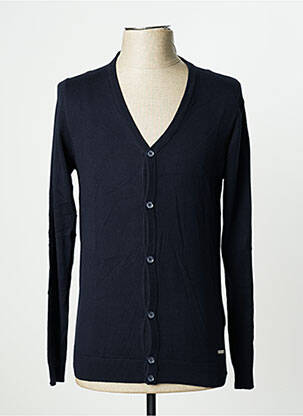 Gilet manches longues col v bleu SORBINO homme