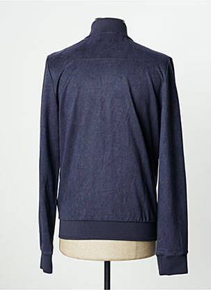 Blouson finition bords-côtes bleu DEVRED homme