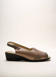 Sandales/nu pieds semi compensé talon de 4 à 6cm marron ARTIKA SOFT femme