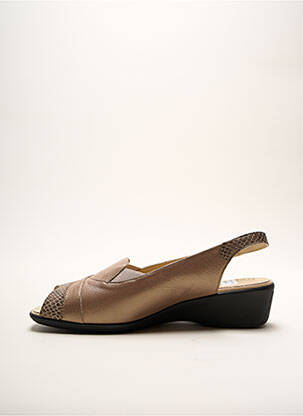 Sandales/nu pieds semi compensé talon de 4 à 6cm marron ARTIKA SOFT femme
