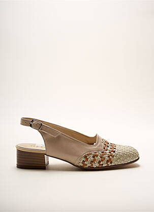 Sandales/nu pieds matière lisse talon plat jusqu'à 3cm beige ARTIKA SOFT femme