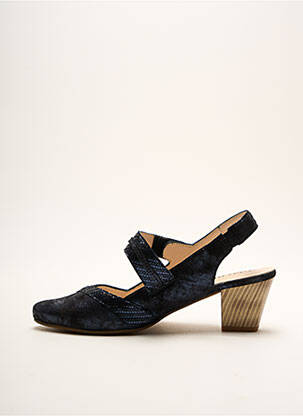 Sandales/nu pieds tissage satiné talon de 4 à 6cm bleu GEO-REINO femme