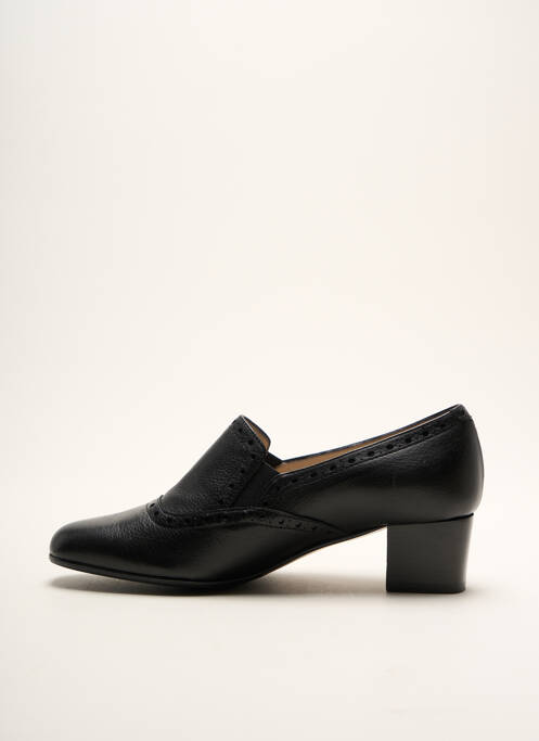 Mocassins tissage satiné talon de 4 à 6cm noir SARA DI BERTON femme