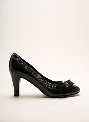 Escarpins tissage satiné talon de 7 à 9cm noir SOULIERS EVELIN'S femme