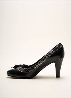 Escarpins tissage satiné talon de 7 à 9cm noir SOULIERS EVELIN'S femme