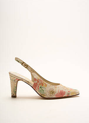 Escarpins tissage satiné talon de 4 à 6cm beige SOULIERS EVELIN'S femme