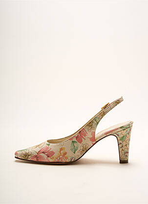 Escarpins tissage satiné talon de 4 à 6cm beige SOULIERS EVELIN'S femme