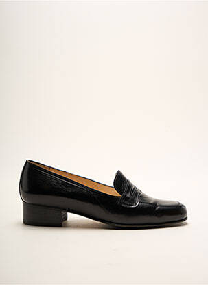 Mocassins tissage satiné talon plat jusqu'à 3cm noir SELMO femme