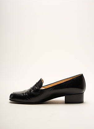 Mocassins tissage satiné talon plat jusqu'à 3cm noir SELMO femme