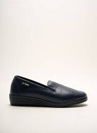 Chaussons/pantoufles tissage satiné talon plat jusqu'à 3cm bleu LA VAGUE femme