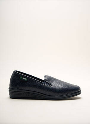 Chaussons/pantoufles tissage satiné talon plat jusqu'à 3cm bleu LA VAGUE femme