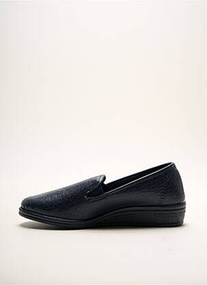 Chaussons/pantoufles tissage satiné talon plat jusqu'à 3cm bleu LA VAGUE femme