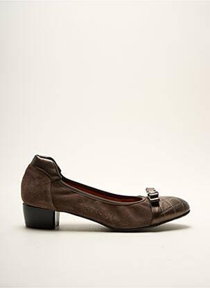 Ballerines carré talon plat jusqu'à 3cm marron VOLTAN femme