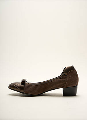 Ballerines carré talon plat jusqu'à 3cm marron VOLTAN femme