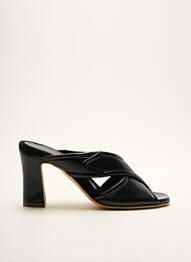 Mules/sabots matière lisse talon de 7 à 9cm noir LORENZO MASIERO femme
