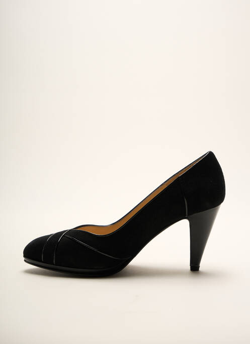 Escarpins tissage satiné talon de 7 à 9cm noir SOULIERS EVELIN'S femme