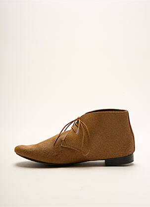 Bottines/boots tissage satiné talon plat jusqu'à 3cm marron HELLER femme