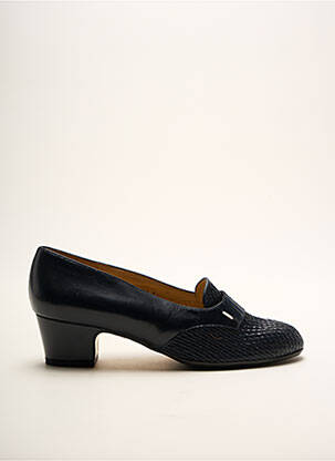 Mocassins matière lisse talon de 4 à 6cm bleu SARABELLE femme