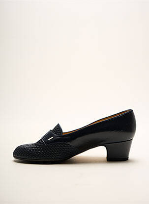 Mocassins matière lisse talon de 4 à 6cm bleu SARABELLE femme
