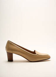 Mocassins tissage satiné talon de 4 à 6cm beige SELMO femme