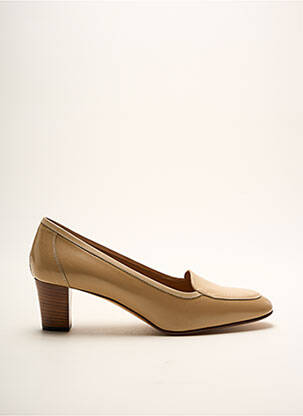 Mocassins tissage satiné talon de 4 à 6cm beige SELMO femme