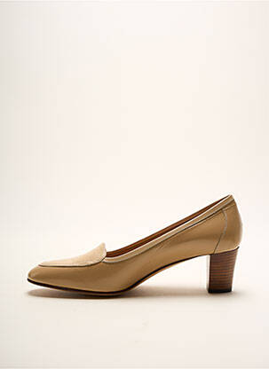 Mocassins tissage satiné talon de 4 à 6cm beige SELMO femme