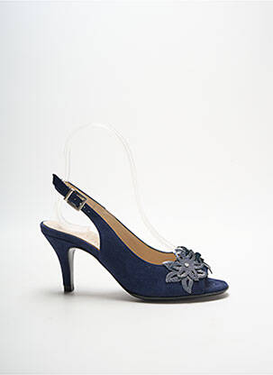 Sandales/nu pieds tissage satiné talon de 4 à 6cm bleu PETER KAISER femme