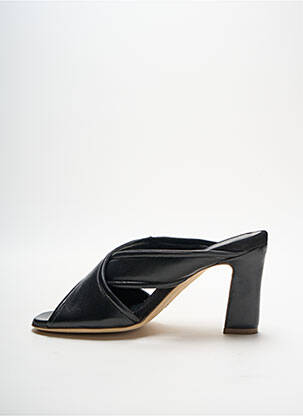 Mules/sabots matière lisse talon de 7 à 9cm noir LORENZO MASIERO femme