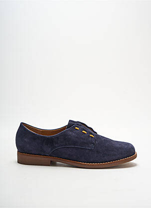 Derbies bout rond talon plat jusqu'à 3cm bleu EMILIE KARSTON femme