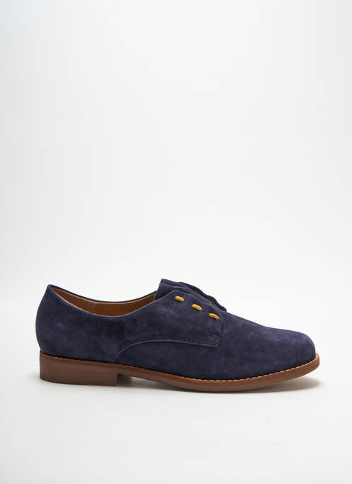Derbies bout rond talon plat jusqu'à 3cm bleu EMILIE KARSTON femme