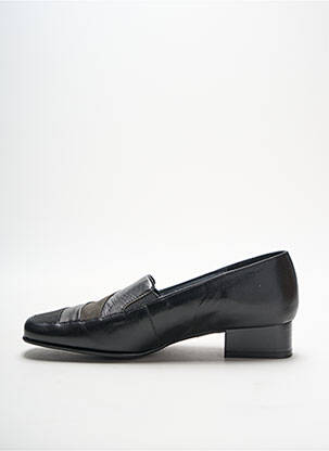 Mocassins tissage satiné talon plat jusqu'à 3cm noir OMBELLE femme