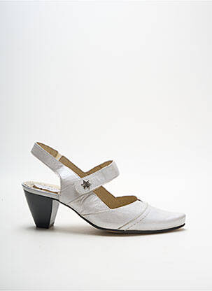 Sandales/nu pieds matière lisse talon de 4 à 6cm blanc GEO-REINO femme