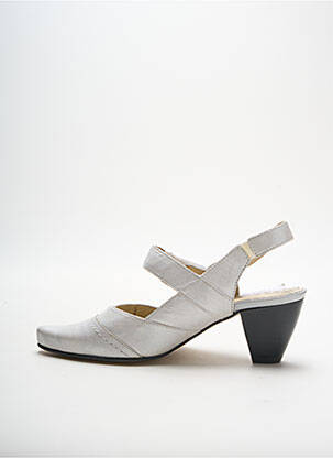 Sandales/nu pieds matière lisse talon de 4 à 6cm blanc GEO-REINO femme