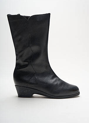 Bottes tissage satiné talon de 4 à 6cm noir GEO-REINO femme