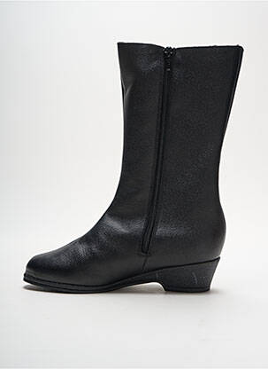 Bottes tissage satiné talon de 4 à 6cm noir GEO-REINO femme