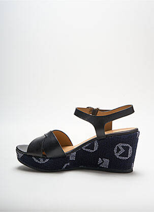Sandales/nu pieds tissage satiné talon de 7 à 9cm bleu LEGAZZELLE femme