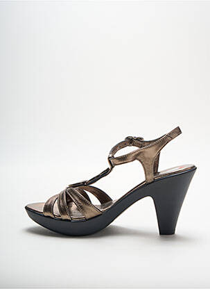 Sandales/nu pieds type de semelle amortissante talon de 7 à 9cm marron FLEUR DE PEAU femme